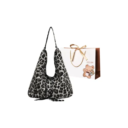 ERANGBEAR Woolen Shoulder Bag Medium Size Women's Black/Dark Brown