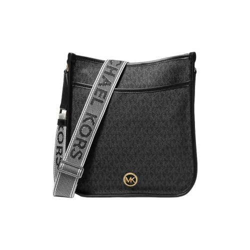 MICHAEL KORS Coated Canvas Messenger Bag Crossbody Bags Large Size Women's Black