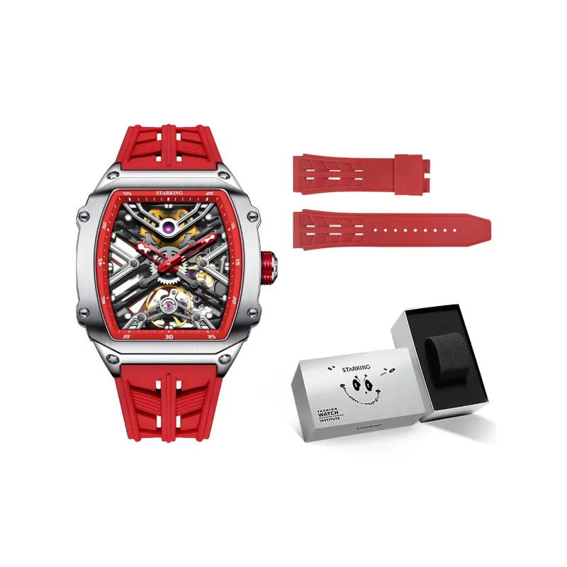 STARKING Steel Core Collection Mechanical Movement Silicone Strap Watch Men's Watches Black Dial-15