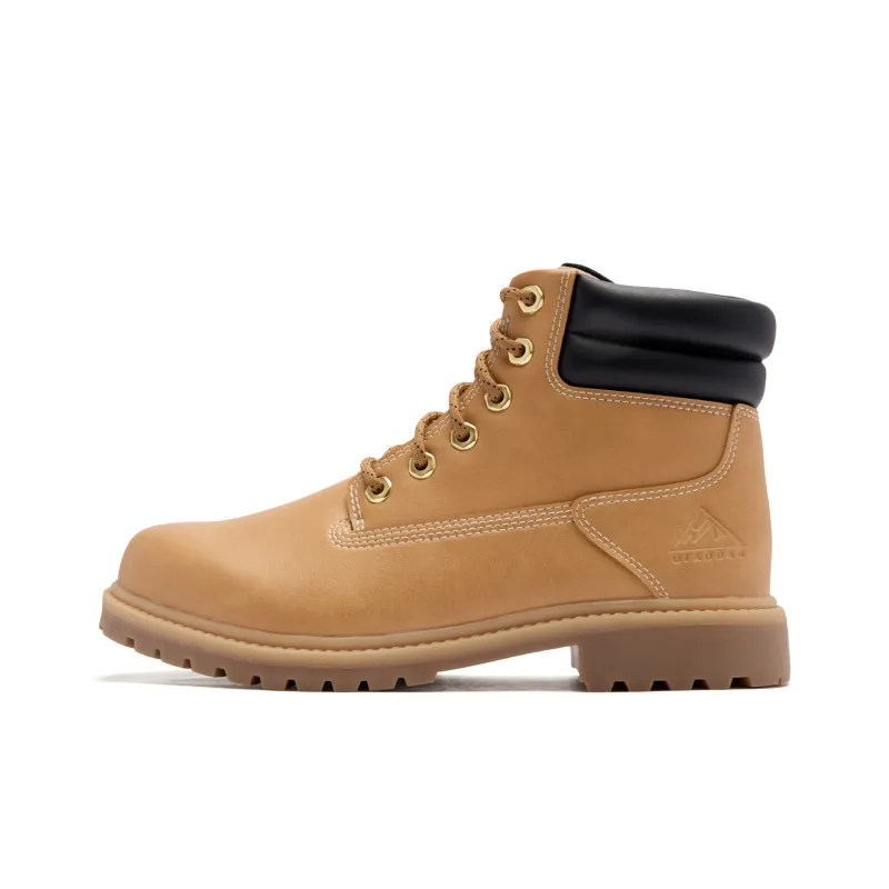 QIAODAN Cushioning Coverage Wear Resistant Breathable Water Resistant Slip Resistant High Top Casual Shoes Men's Brown-0