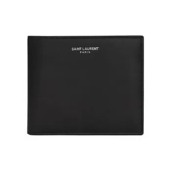 SAINT LAURENT Smooth Leather Wallet Men's Black