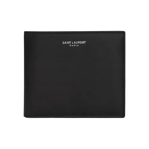 SAINT LAURENT Smooth Leather Wallet Men's Black