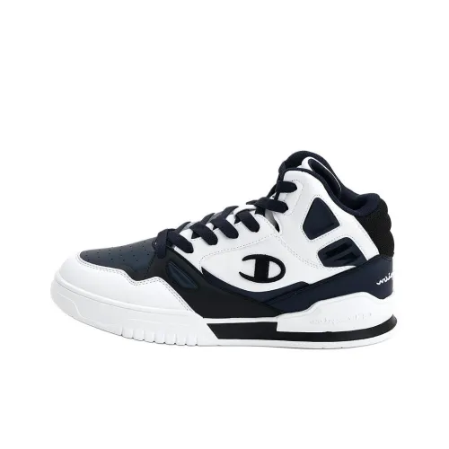 Champion 3 Point Tech Mid Mid-Top Skateboard Shoes Men's White Blue