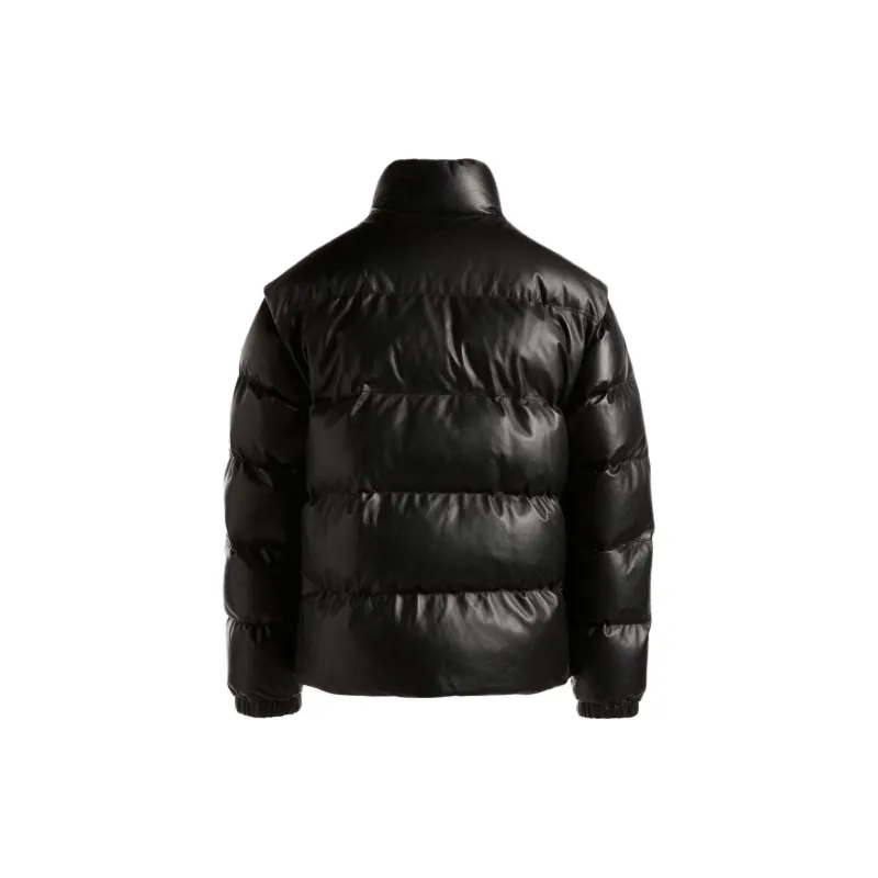 BALLY Funnel neck Padded Leather Jacket-1
