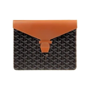 GOYARD Camondo 2 Canvas With Leather Tablet Envelope Bag For Commute Briefcase Clutch Small Size Unisex Brown