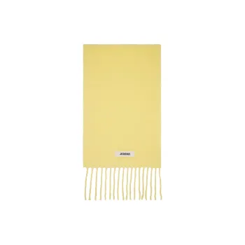 Jacquemus Alpaca Mohair Virgin Wool Polyamide Knit Scarves Men's Yellow