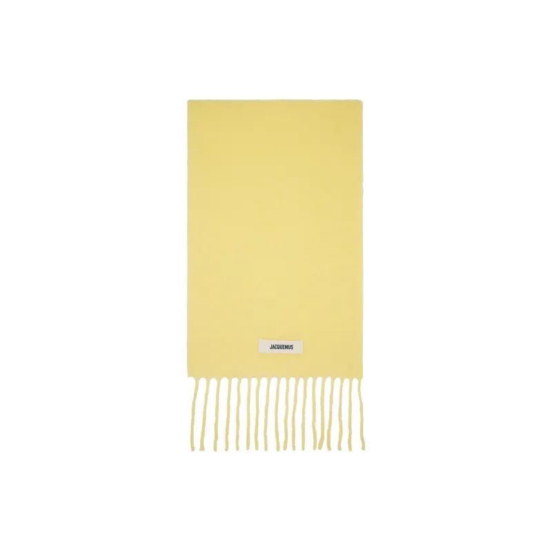 Jacquemus Alpaca Mohair Virgin Wool Polyamide Knit Scarves Men's Yellow-0
