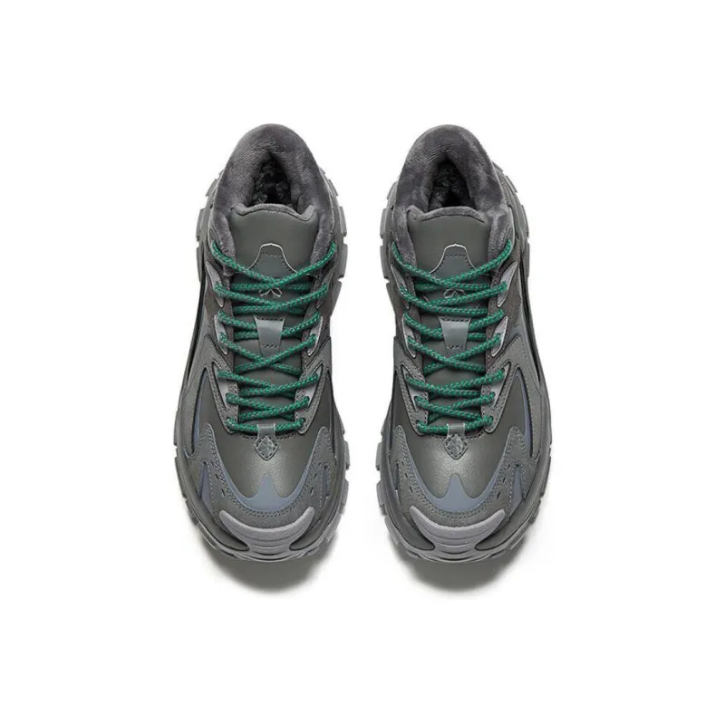 Anta Raw Candy Slip Resistant Warm Mid Top Casual Shoes Women's Gray-2