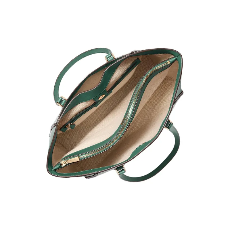 MICHAEL KORS TARYN Leather Tote Bag Shopping Bag Handbag Shoulder Bag Large Size Women's Emerald Green-2