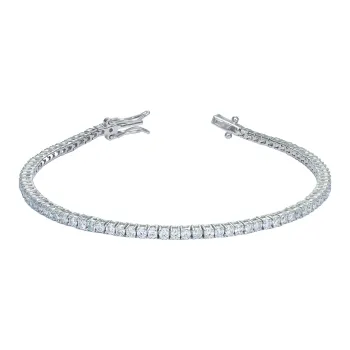 AIDO STUDIO Zircon Inlay Gold Plated Tennis Layering Bracelet Unisex Hand Accessory Birthday Box