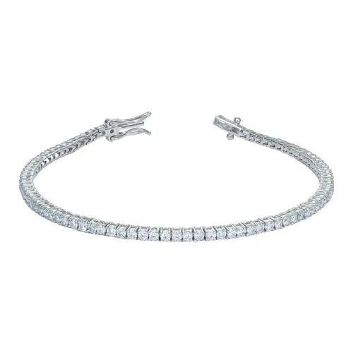 AIDO STUDIO Zircon Inlay Gold Plated Tennis Layering Bracelet Unisex Hand Accessory Birthday Box