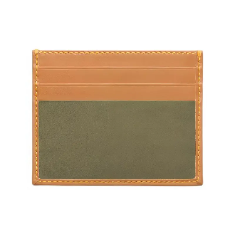 PRADA Recycled Nylon Card Holder Men's Khaki & Camel-1