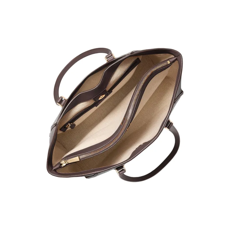 MICHAEL KORS TARYN Cow Leather Tote Bag Shopping Bag Handbag Shoulder Bag Large Size Women's Chocolate-2
