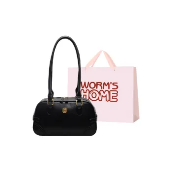 Worm's Home PU Handbag, Shoulder Bag Women's Black/Coffee/Brown