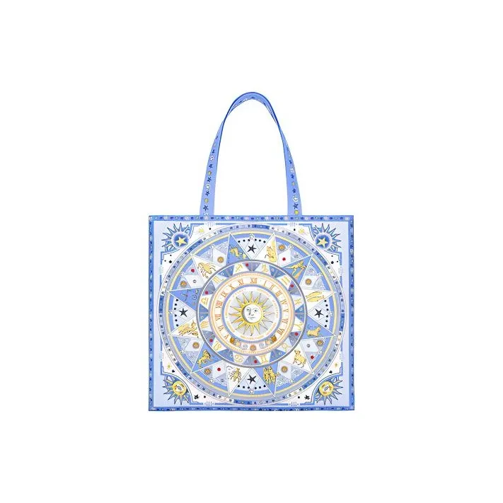 MAH Polyester One Shoulder Handbag Medium Size Unisex Chessboard Starlight Blue-0