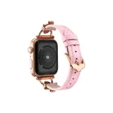Four-Leaf Clover Leather Strap, Peach Pink