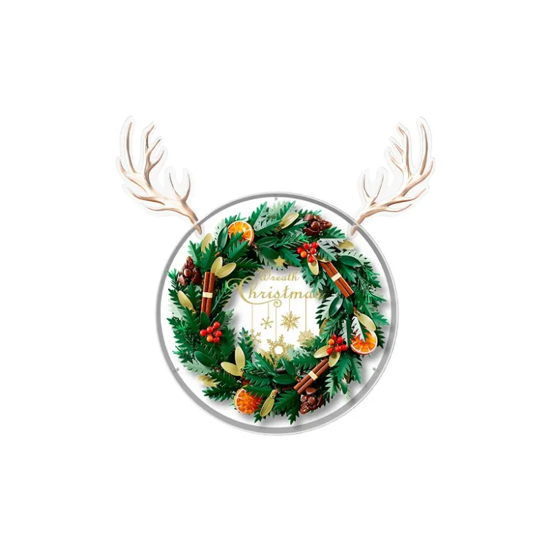 LIGHT YOUR BRICKS LeiYiBai Compatibility Building Block 10340 Christmas Wreath Wall Photo Frame Model Accessories-6