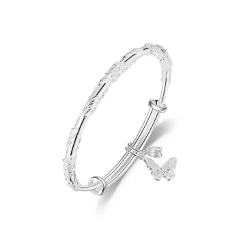 JESCAKOO Silver Bangles Women's
