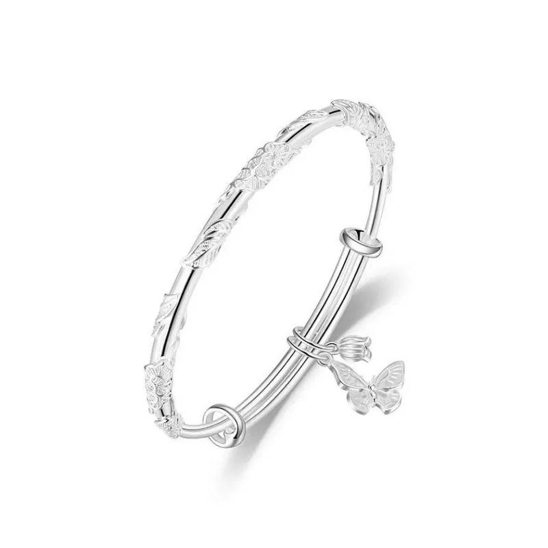 JESCAKOO Silver Bangles Women's-0