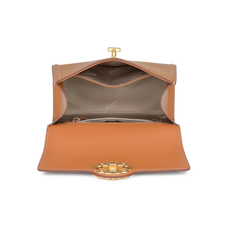 PIERRE CARDIN Cow Leather Crossbody Handbags Regular Women's Green/Brown-3