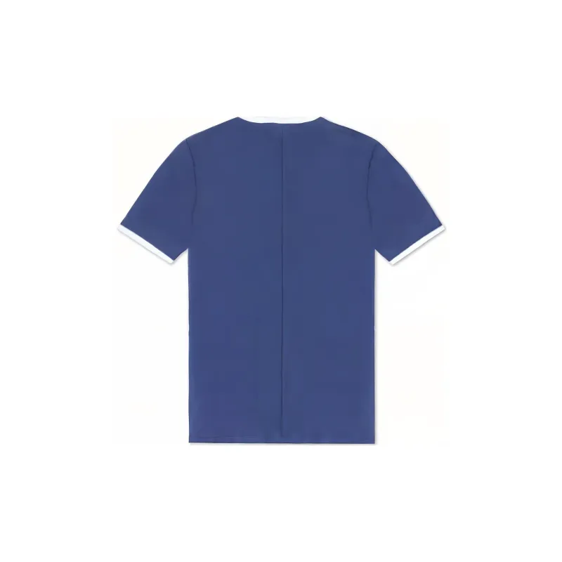 Burberry Women's Embroidered Monogram Ekd V Neck T shirt Blue/White-1
