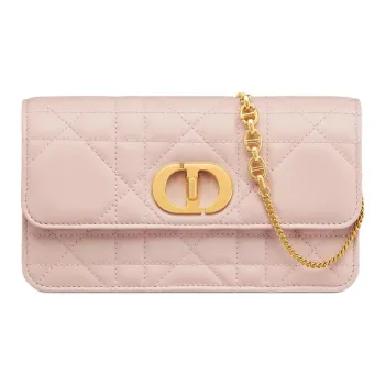 DIOR Sheepskin Shoulder Bag Crossbody Bag Women's Rouge Pink