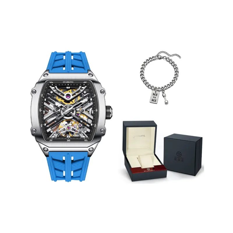 STARKING Steel Core Collection Mechanical Movement Silicone Strap Watch Men's Watches Black Dial-28