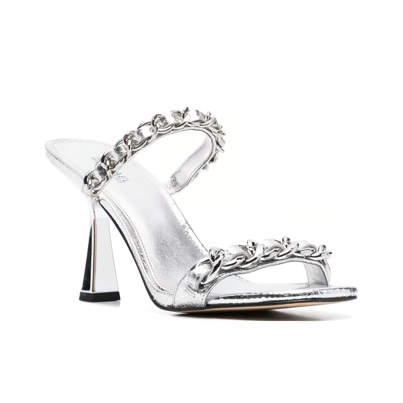 MICHAEL KORS Clara Slide Slippers Women's Silver-2