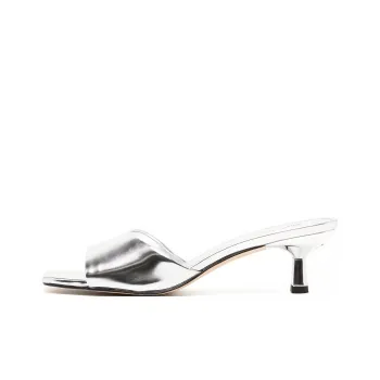 MICHAEL KORS Amal Slip-Resistant Slide Slippers Women's Silver