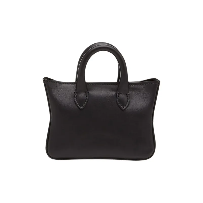 FERRAGAMO Cow Leather Tote Bag Shopping Bag Handbag Shoulder Bag Mini Women's Black-0
