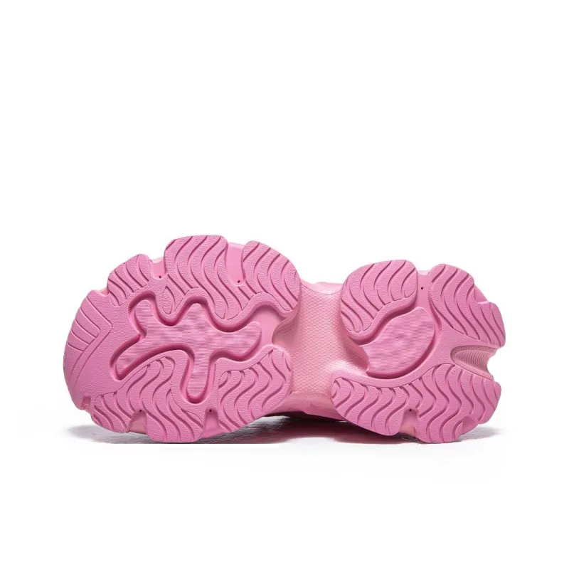 PONGFINITY Slip Resistant Shock Absorbers With Abrasion Resistant Properties Low Top Chunky Sneakers Women's Peach Pink-4