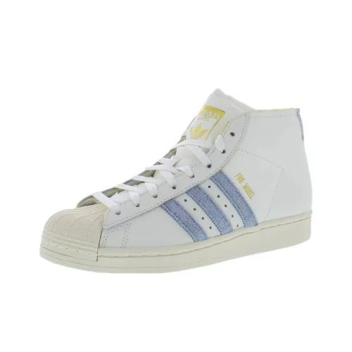 Adidas Originals Pro Model Anti-Slip Wear-Resistant High-Top Skateboard Shoes Men's White
