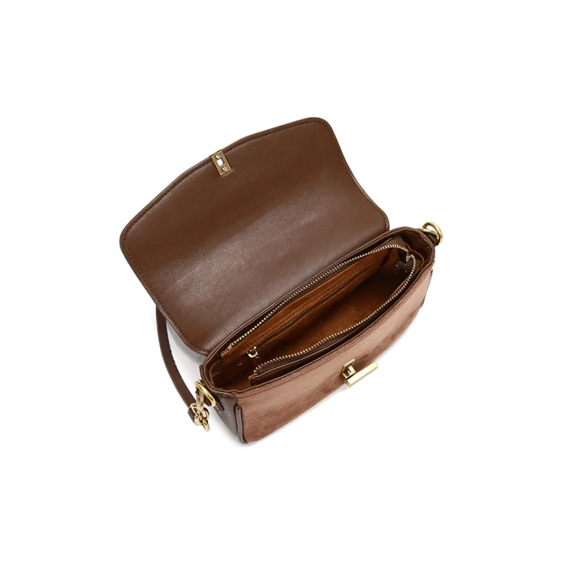 Carit&Koty Polyurethane Synthetic Leather Shoulder Bag Women's Coffee-5
