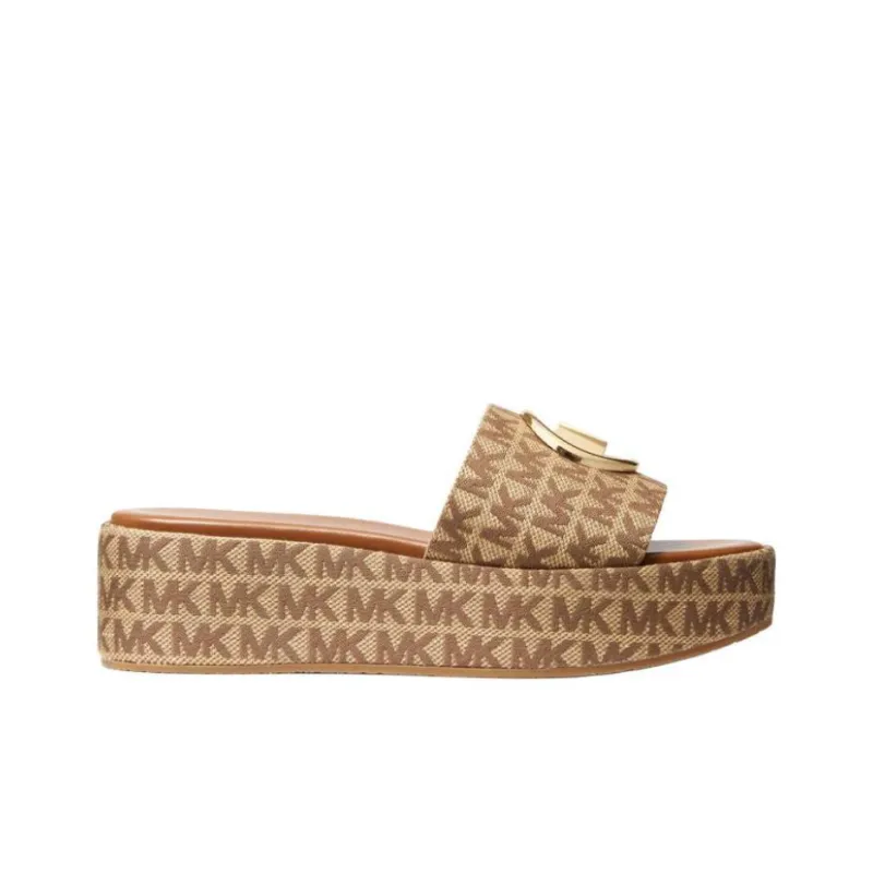 MICHAEL KORS Sadler Slide Slippers Women's Brown-1
