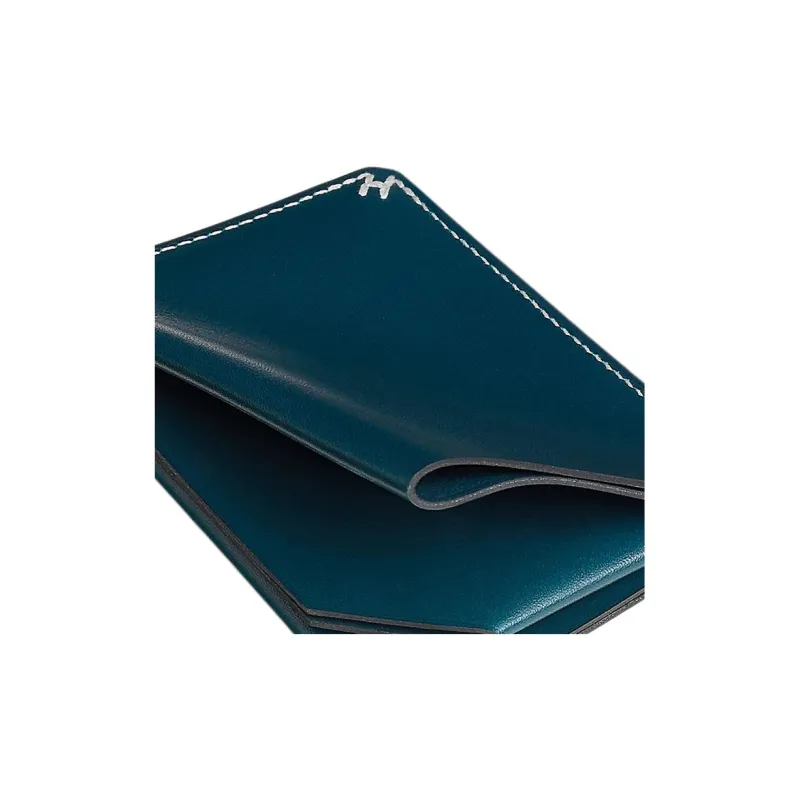 HERMES Box Calfskin Card Holder Women's 7P Bleu De Prusse Prussian Blue-3