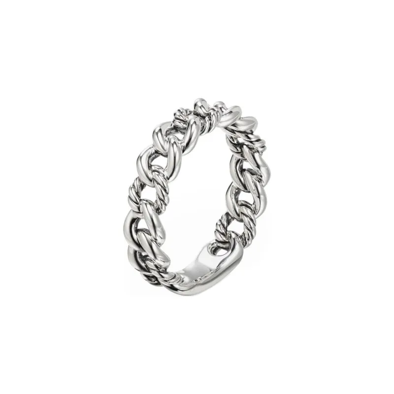 David Yurman Sterling Silver Belmont Curb Link Band Ring 5mm-2