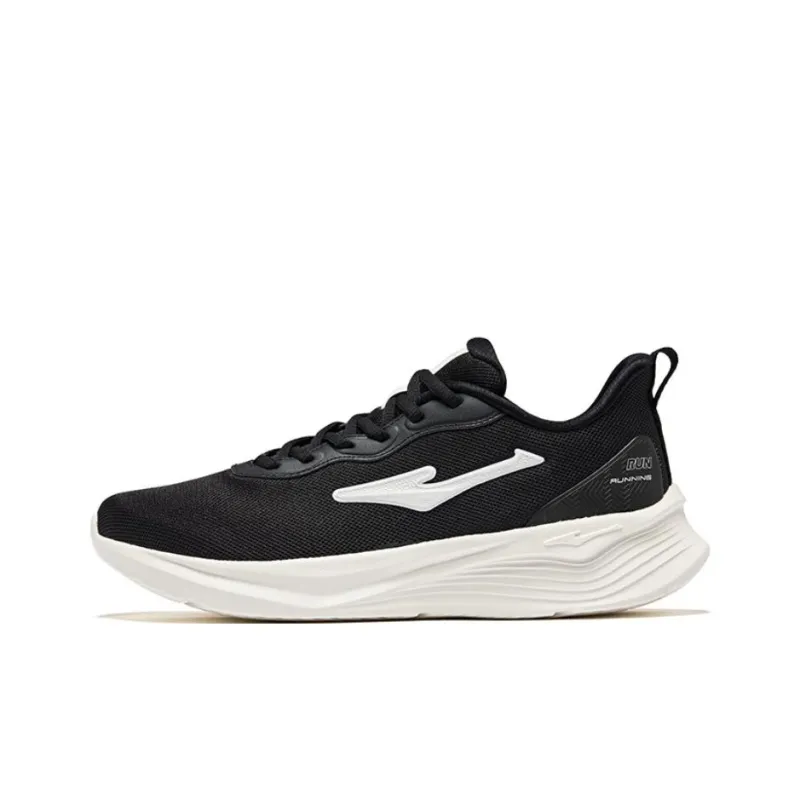 Erke Wear resistant And Lightweight Low Top Running Shoes Men's Jet Black Microcrystal White-0