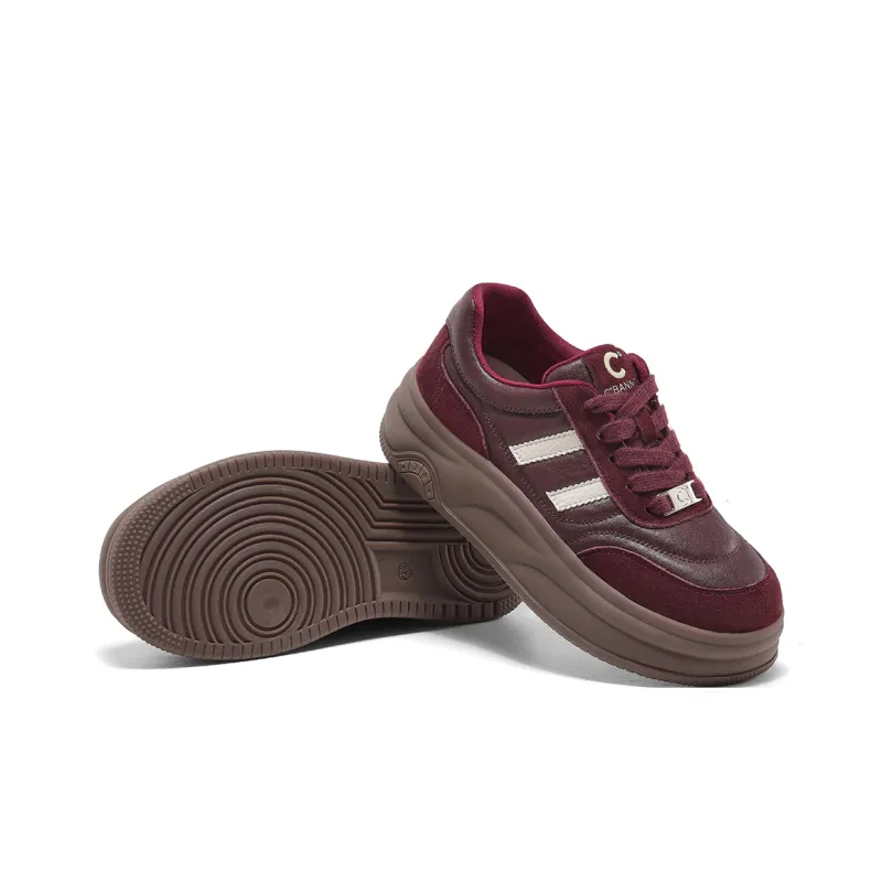 C°BANNER Cushioning Balance Low Top Skateboard Shoes Women's Burgundy-2