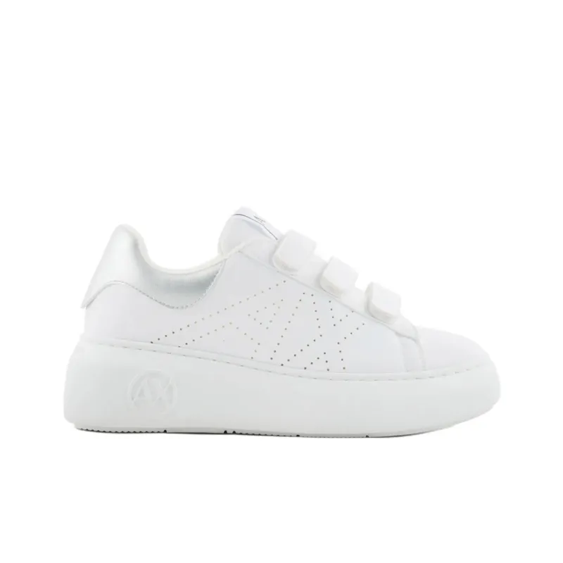ARMANI EXCHANGEAE Low Top Skateboard Shoes Women's White-1