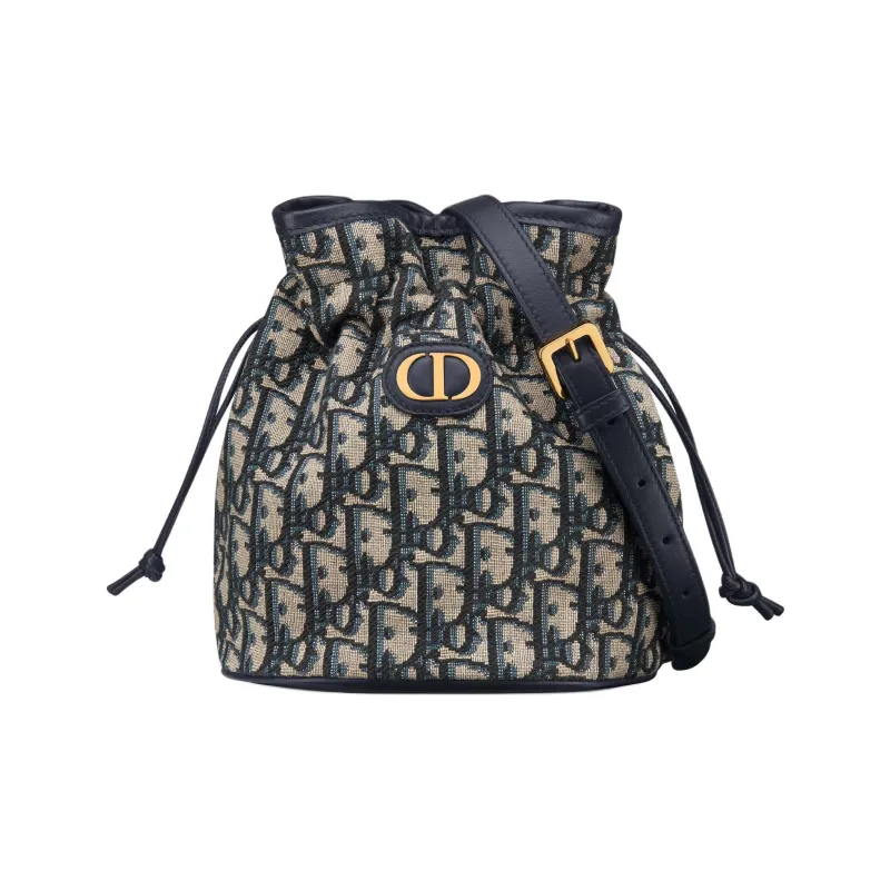 DIOR 30 Montaigne Cotton Bucket Bag, Shoulder Bag, Crossbody Bag Mini Women's Blue-0