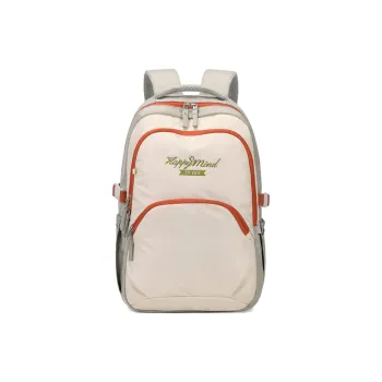 ZUOFEIFAN Nylon Backpack Women's Beige With Green