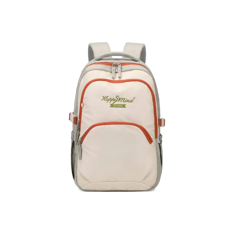 ZUOFEIFAN Nylon Backpack Women's Beige With Green-0