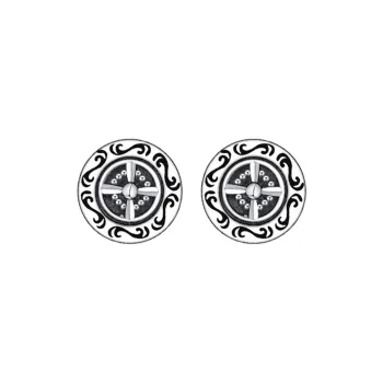 MAGICPOLE 925 Silver Epoxy Gum Stud Earrings Men's Silver