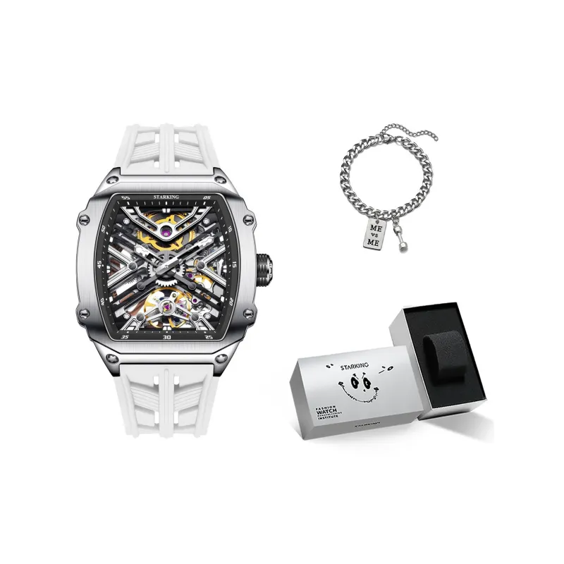 STARKING Steel Core Collection Mechanical Movement Silicone Strap Watch Men's Watches Black Dial-9