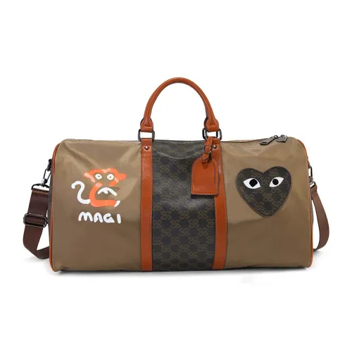 CLEVER
KETCH PU Travel Bags Gym Bags Handbags Unisex Khaki/Black