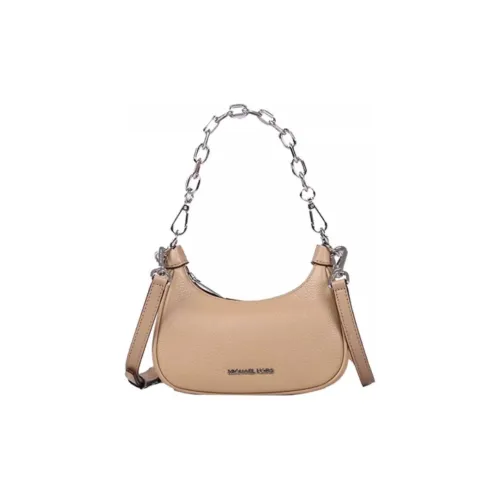 MICHAEL KORS Cow Leather Crescent Bag, Shoulder Bag, Crossbody Bag Trumpets Women's Camel