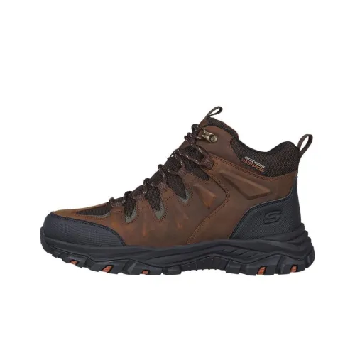 Skechers Relaxed Fit Water-Resistant Wear-Resistant Slip-Resistant Short Outdoor Boots Men's Brown Black
