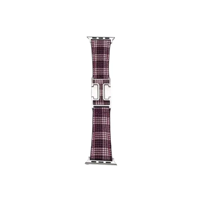 NCFCK Apple Compatibility Watch Band Plaid Material-7