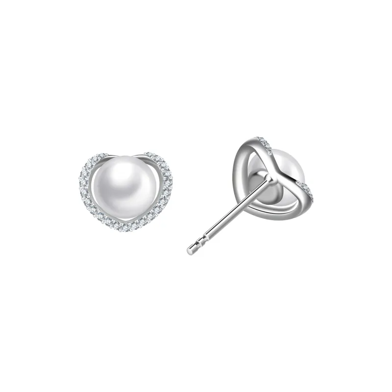 LAOYINJIANG Pearl Stud Earrings, Includes Silver Earring Back Women's-0