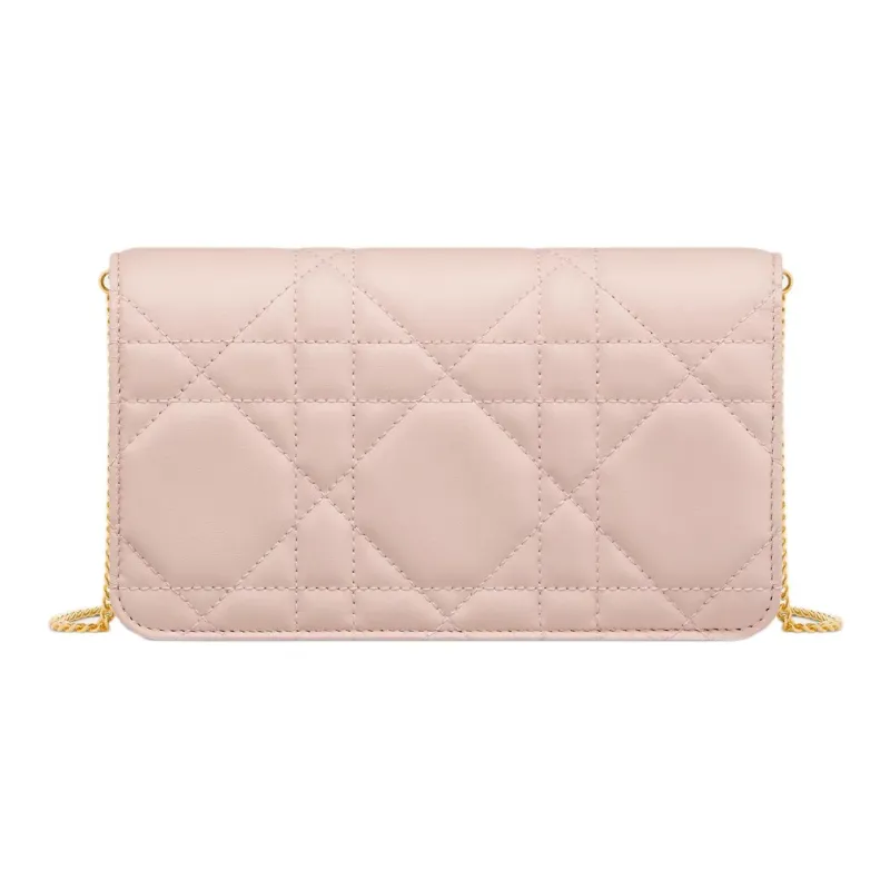 DIOR Sheepskin Shoulder Bag Crossbody Bag Women's Rouge Pink-2